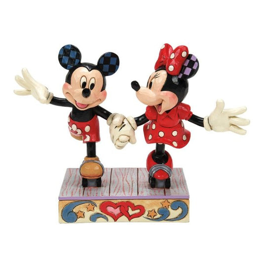 Mickey and Minnie Mouse Rollar Skating Figurine