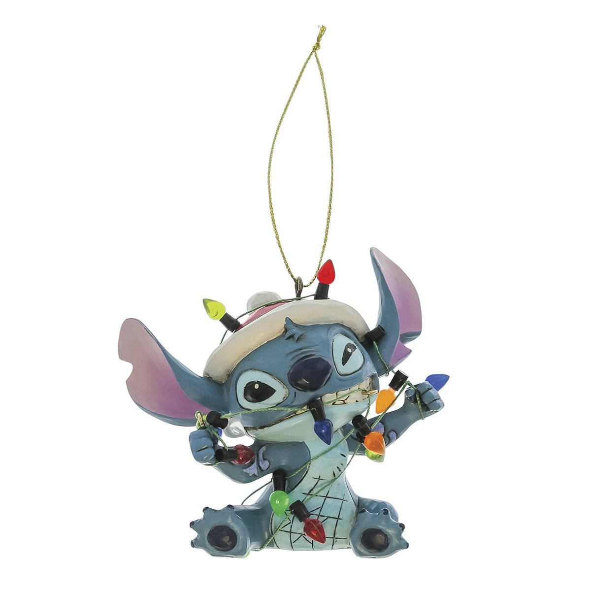 STITCH WRAPPED IN CHRISTMAS LIGHTS HANGING ORNAMENT