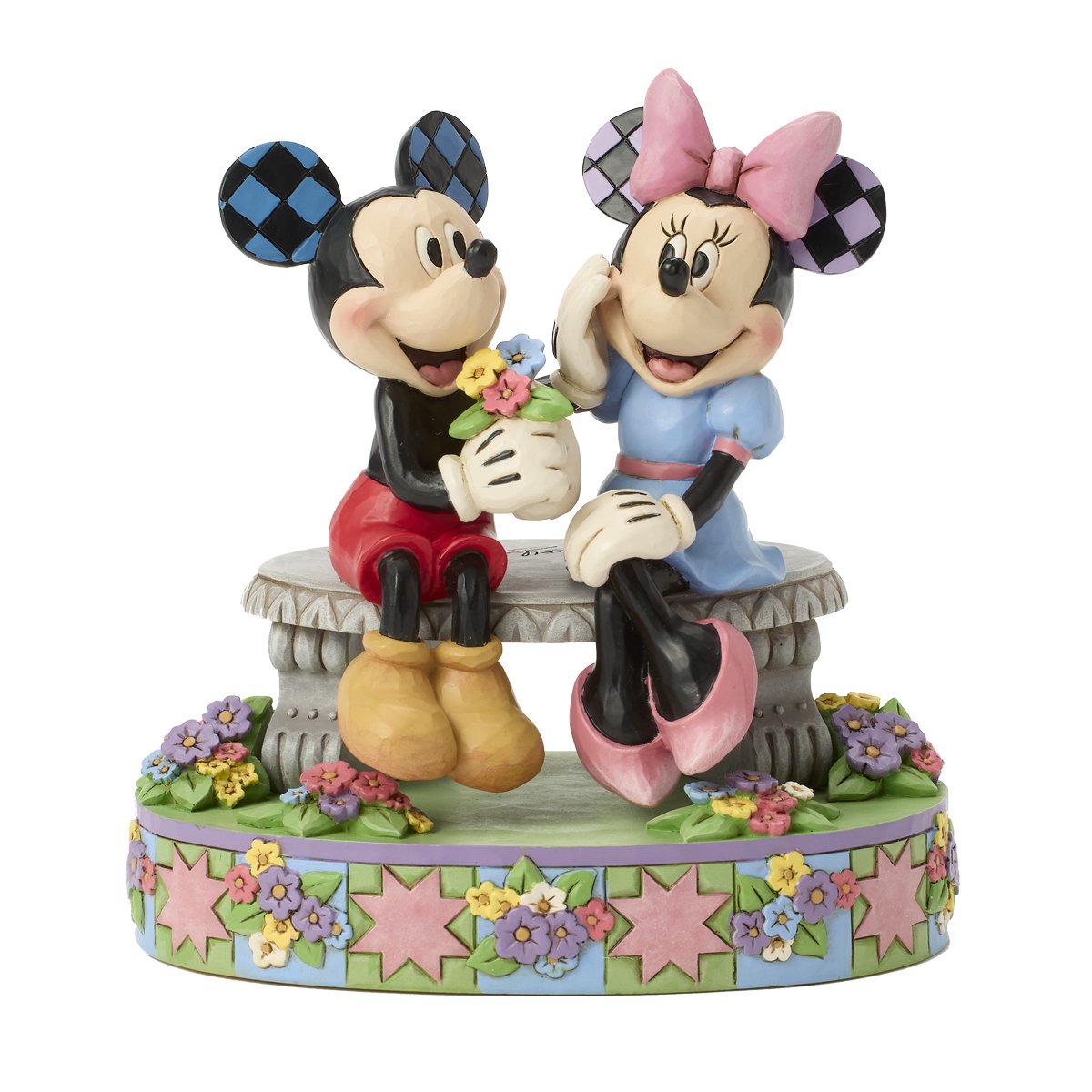 MICKEY AND MINNIE ON SPRING BENCH
