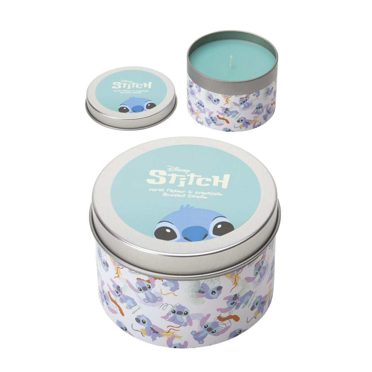 STITCH METAL CANDLE CORAL FLOWER & PINEAPPLE