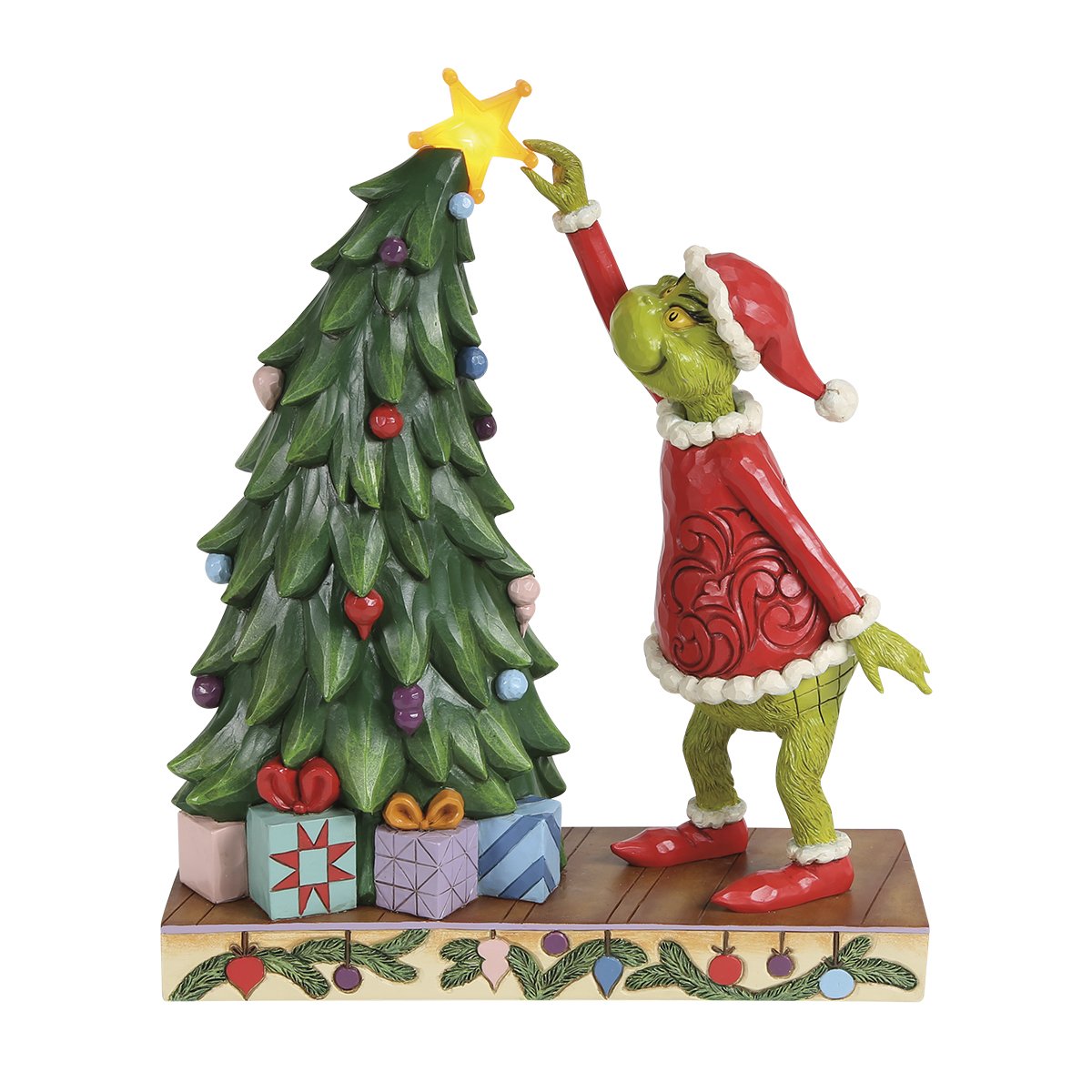 GRINCH PULLING STAR OFF TREE LED TREE