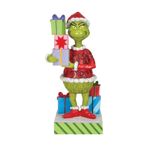 Grinch Holding Presents Figurine