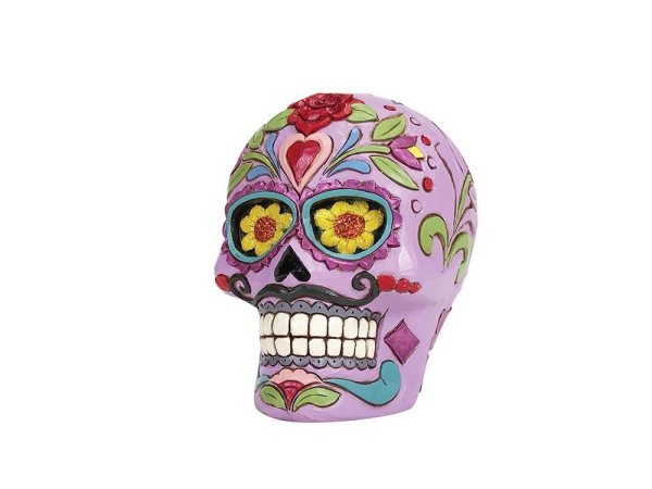 DOD Purple Skull Pint Colourful Calavera Figurine