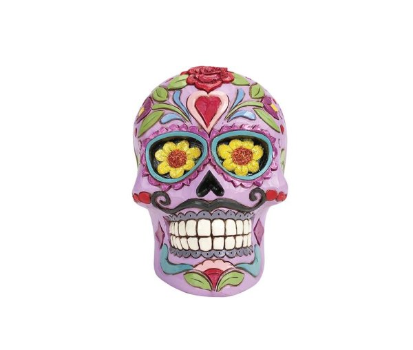 DOD Purple Skull Pint Colourful Calavera Figurine