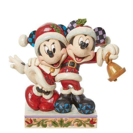 Mickey & Minnie Mouse Santa Figurine