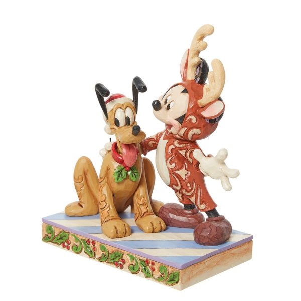 Mickey & Pluto Christmas Figurine