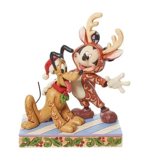 Mickey & Pluto Christmas Figurine