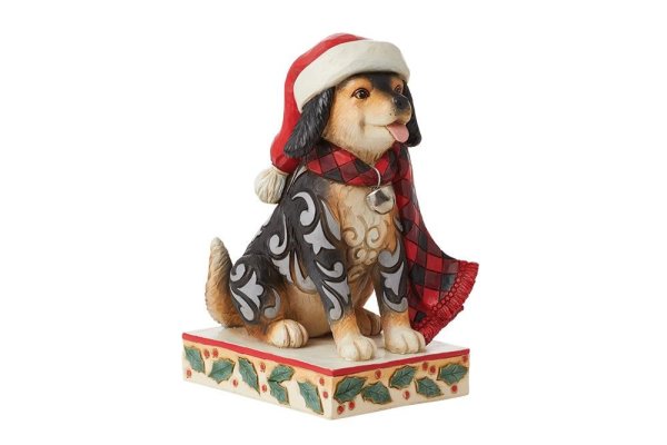 Highland Glen Dog in Santa Hat Figurine