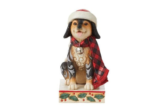 Highland Glen Dog in Santa Hat Figurine