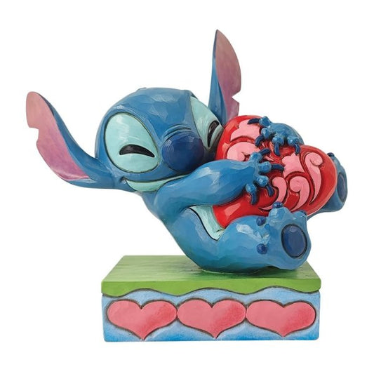 Stitch Hugging a Heart Figurine