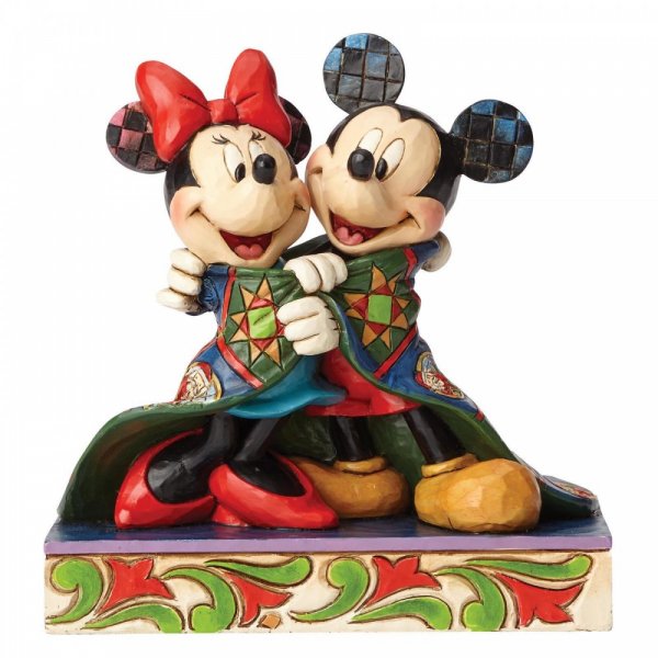 Mickey and Minnie Mouse in Blanket Figurine