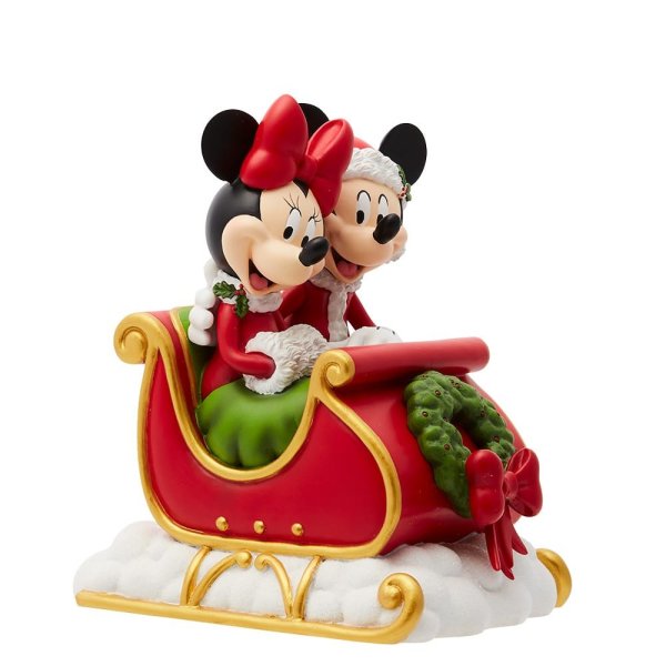 Christmas Mickey and Minnie Mouse Figurine