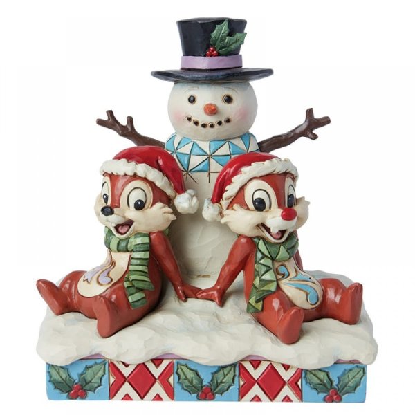 Chip n Dale Snowman Figurine