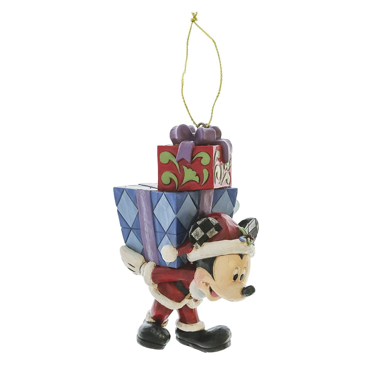 MICKEY WITH GIFTS ON BACK HANGING ORNAMENT