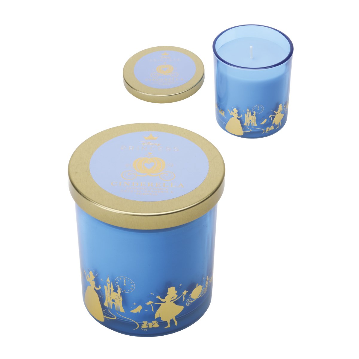 CINDERELLA GLASS AND METAL CRYSTAL CANDLE GARDENIA & PUMPKIN