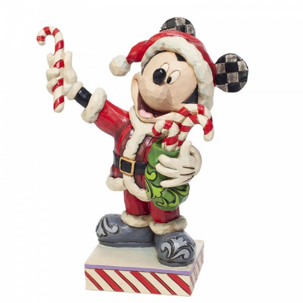 Mickey Mouse with Candy Canes Figurine