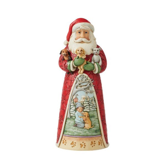 Santa with Puppies Figurine