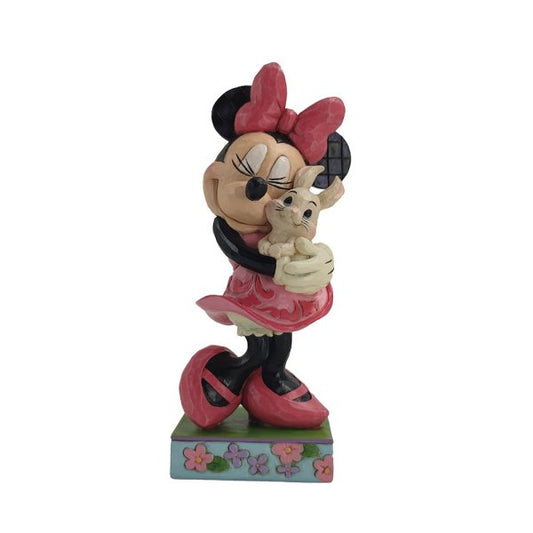 Sweet Spring Snuggle (Minnie Mouse Holding Bunny Figurine)