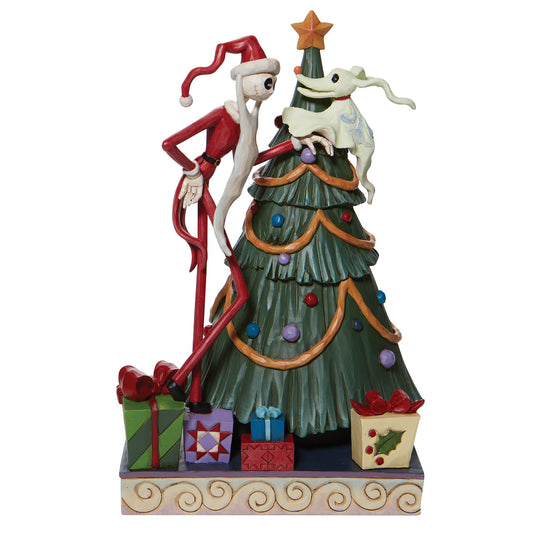 Decking the Halls - Santa Jack with Zero by Tree Figurine