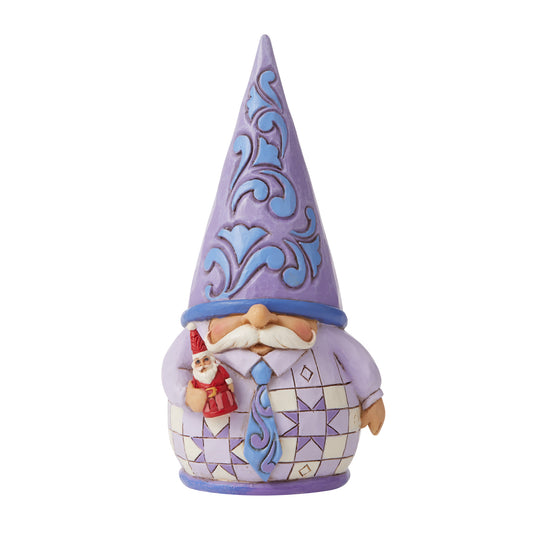 Purple Gnome with Santa