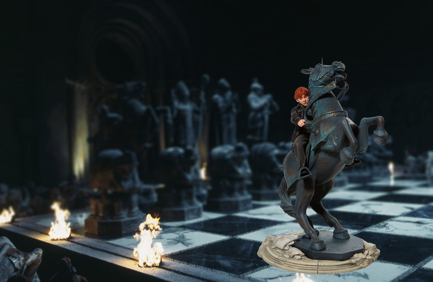 Ron on a Chess Horse Masterpiece Figurine